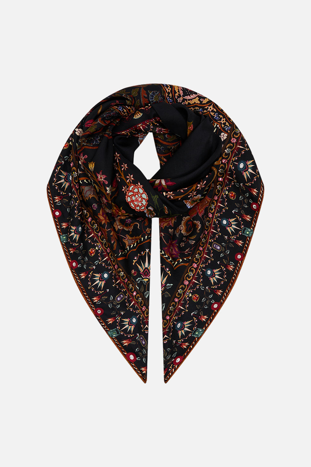 CAMILLA Large Square Scarf in Loom to Tomb print