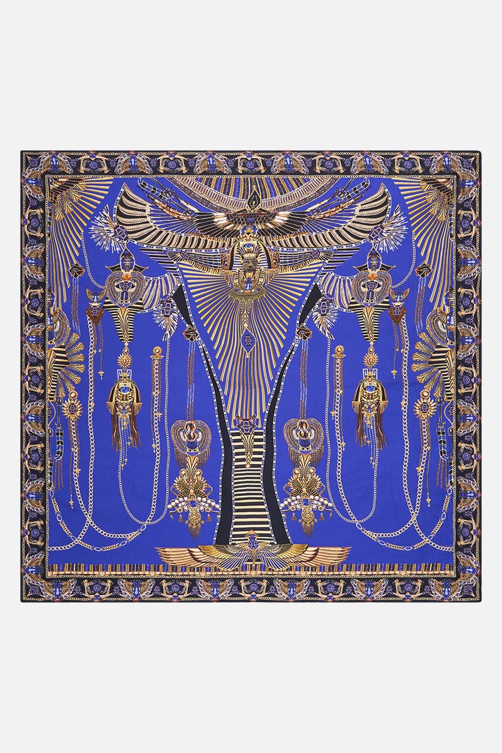 CAMILLA Largue Square Scarf in Cat Worship print. 