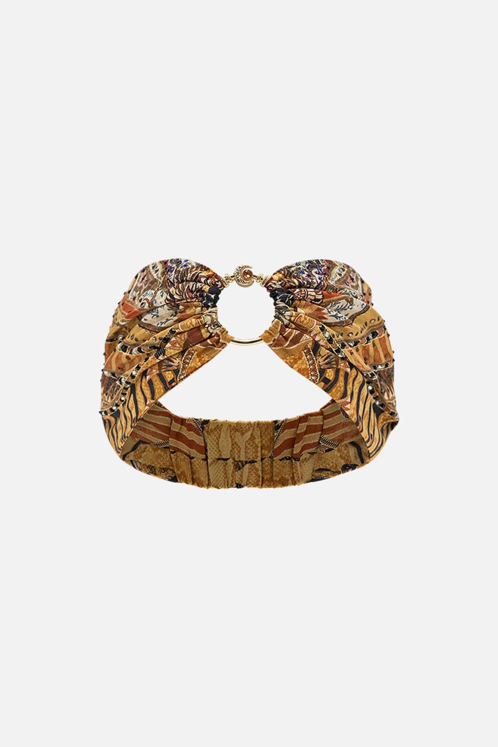 CAMILLA Gold Ring Headband in Valley of the Kings Print