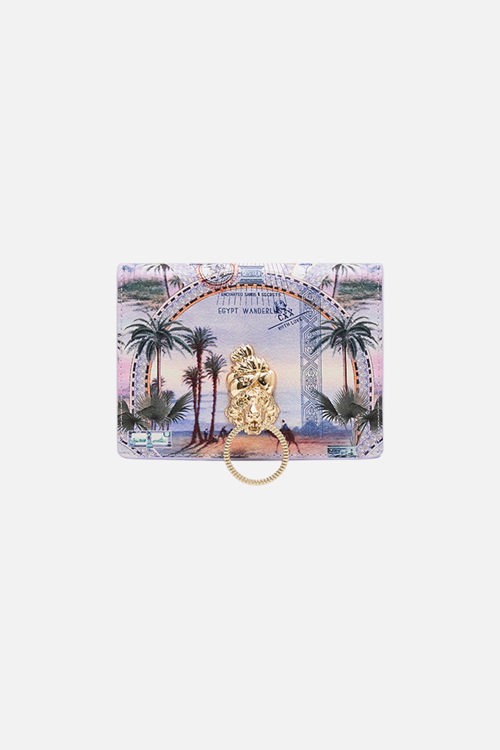 CAMILLA  doorknocker wallet in Call me in Cairo print.