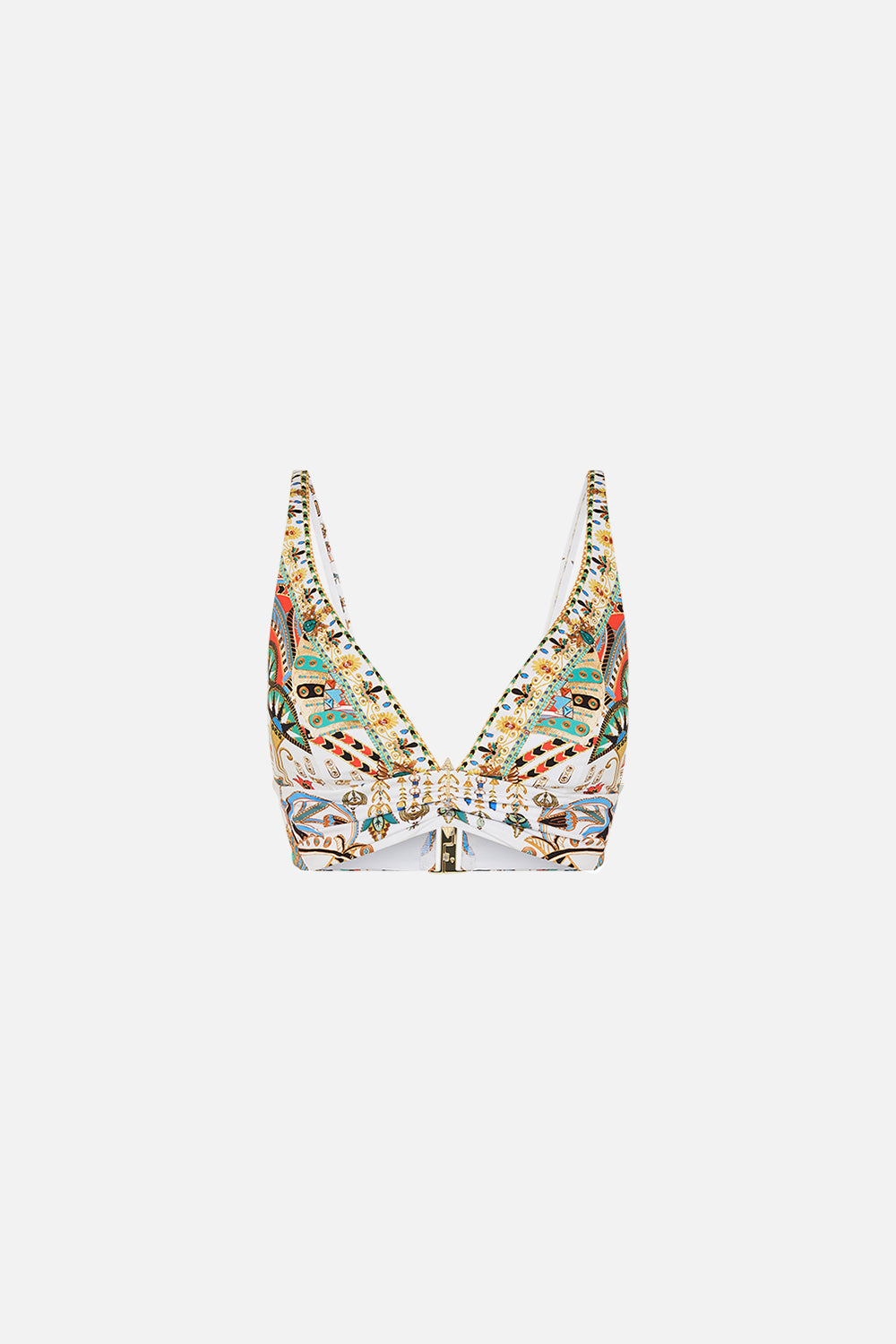 CAMILLA High Tri Bra with Trim in Valley Of The Queens print