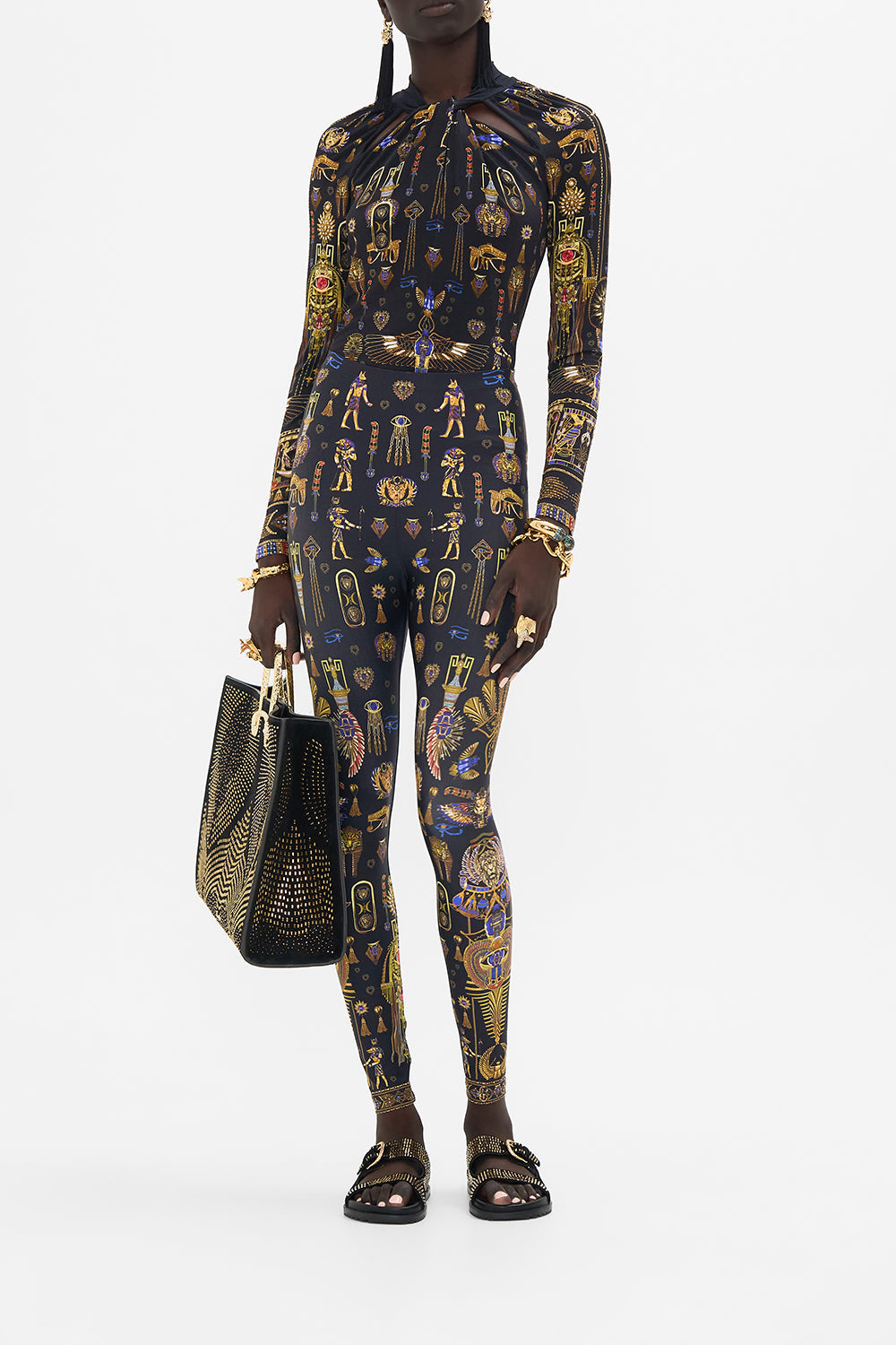 CAMILLA Lustre Printed Leggings in Cartouche Kingdom print. 