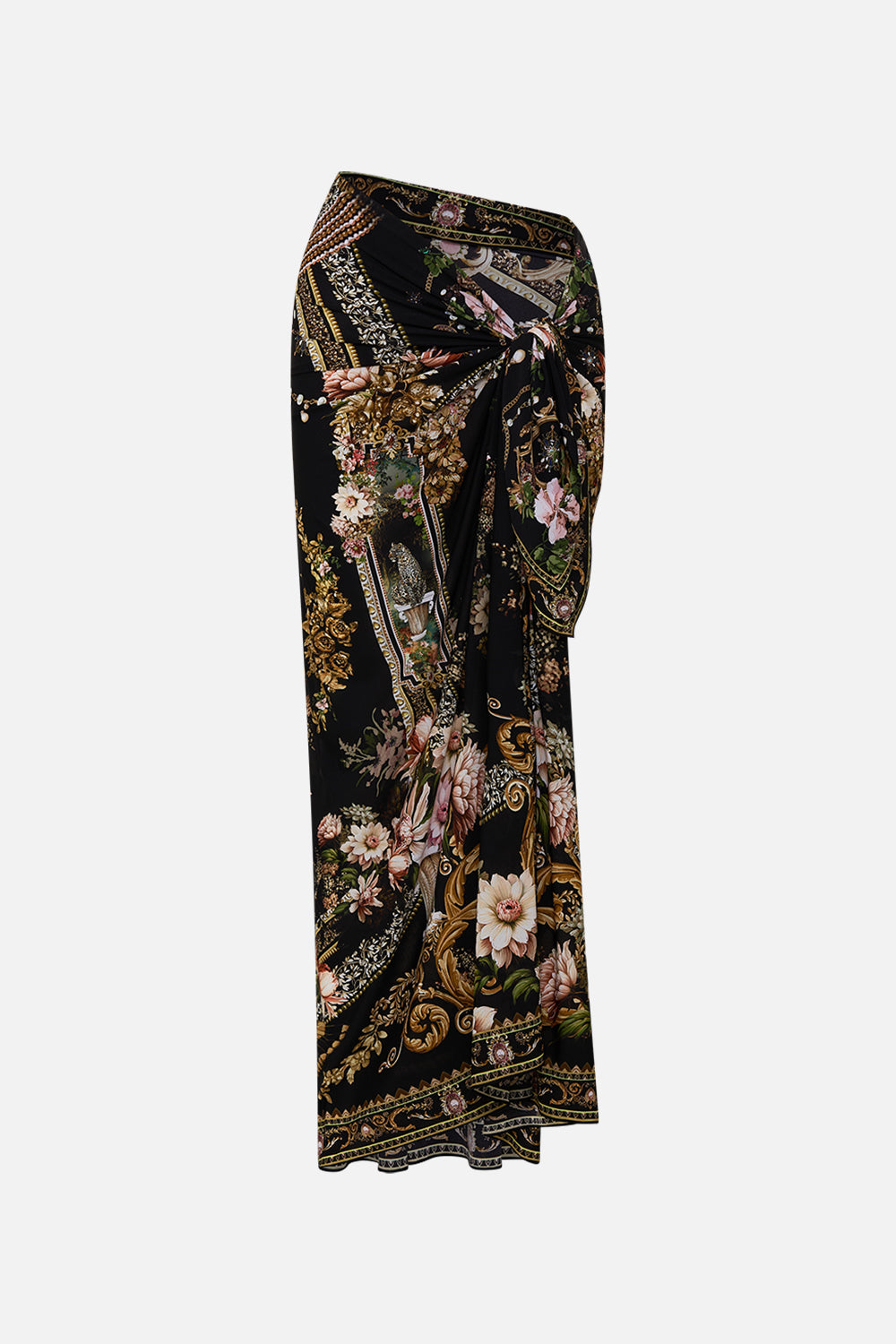 CAMILLA long sarong in Dynasty Daze print. 