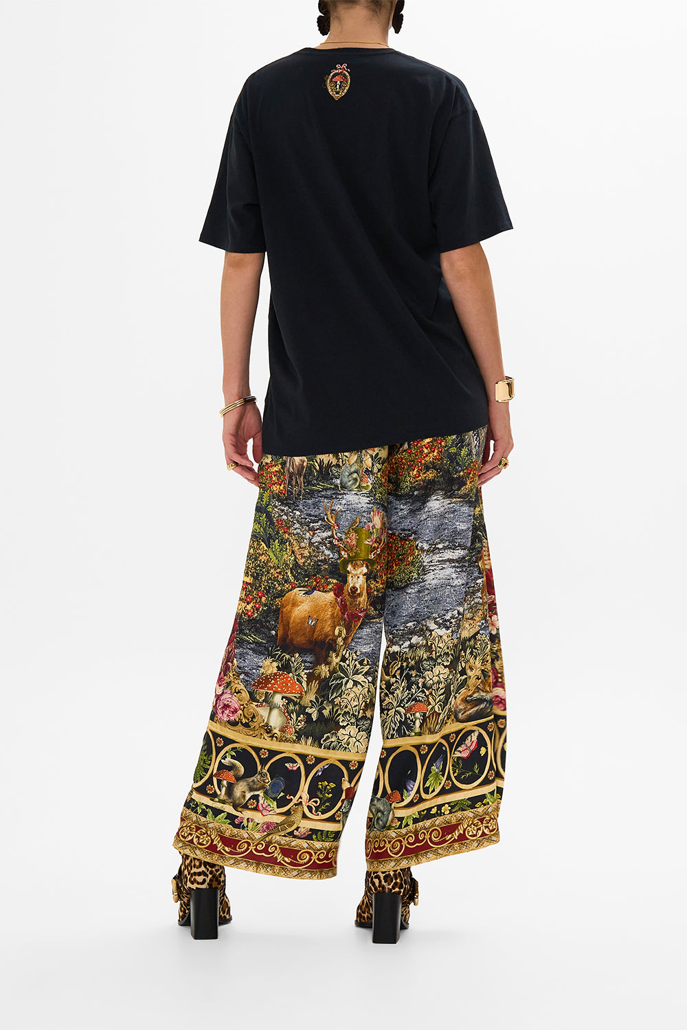 CAMILLA Floral Oversized Band Tee in Tapestry Totems