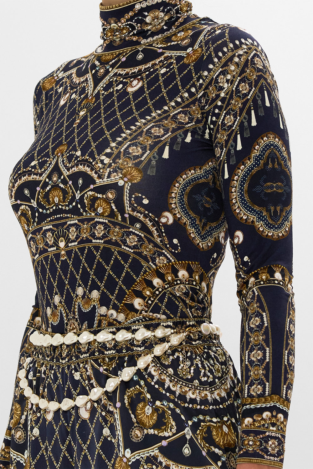 CAMILLA jersey turtleneck in Dance with the Duke print