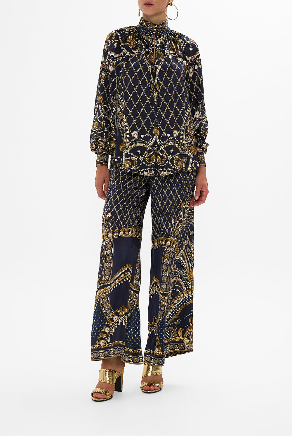 CAMILLA Black Raglan Button Up Shirt in Dance with the Duke