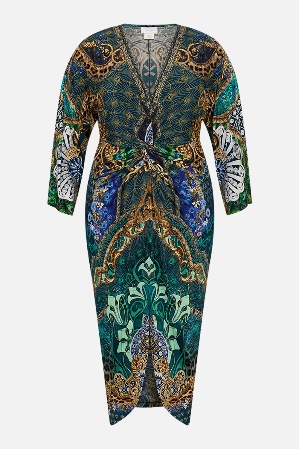 LONG SPLIT FRONT TWIST DRESS FAN DANCE