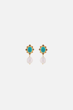 CAMILLA jewellery turquoise and pearl earrings 