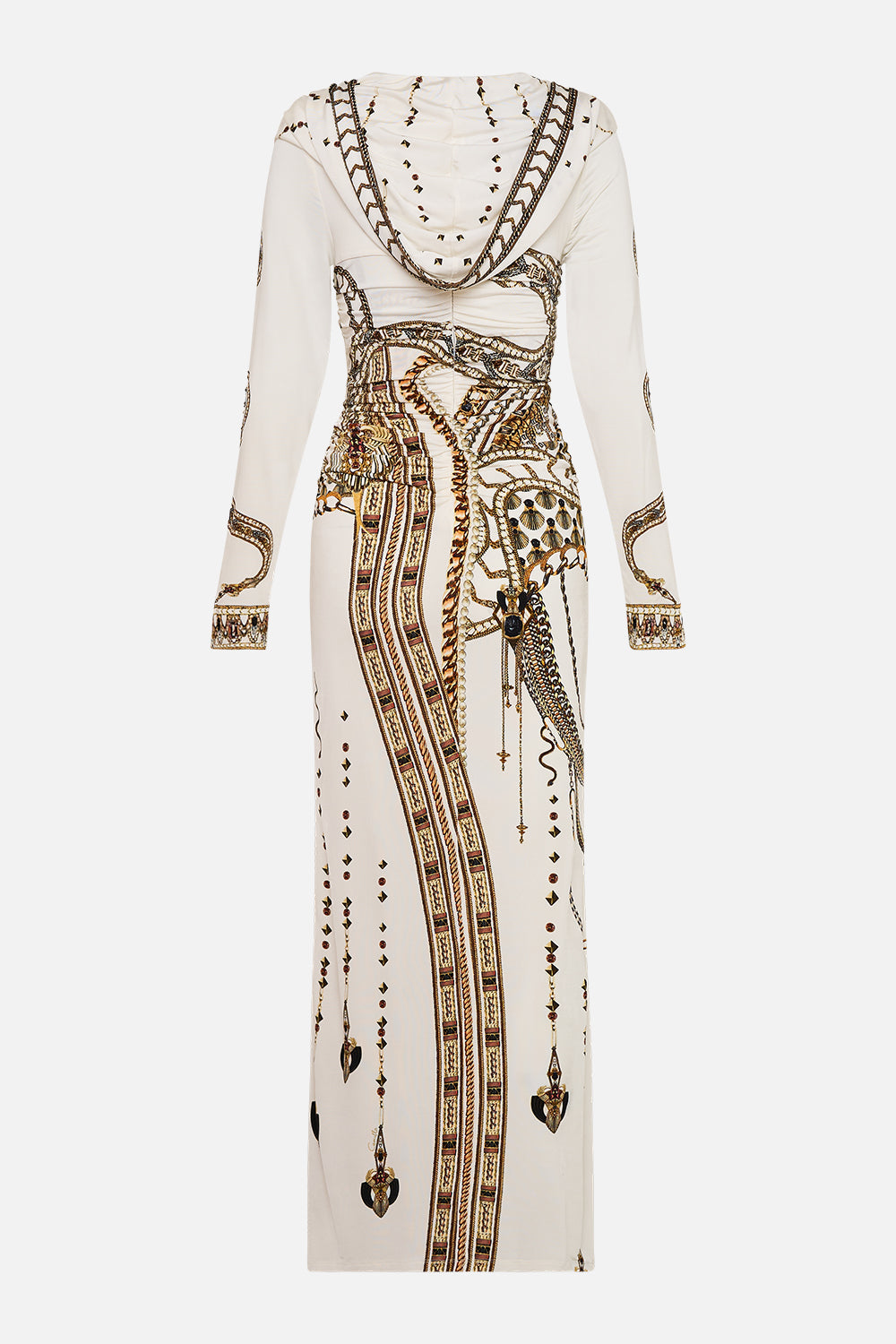 TWIST FRONT JERSEY HOODED DRESS GODDESS ENERGY