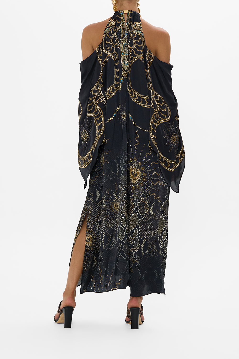 FLARED SLEEVE COLD SHOULDER LONG KAFTAN CALL ME CLEOPATRA