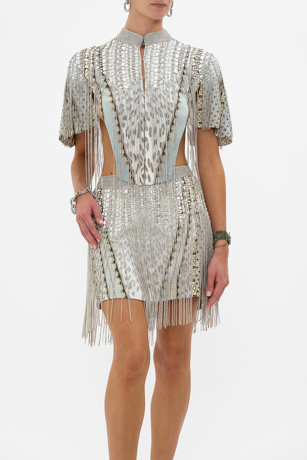 The CAMILLA HALTER TIE BACK TOP TOTALLY OZMOPOLITAN in our  print.