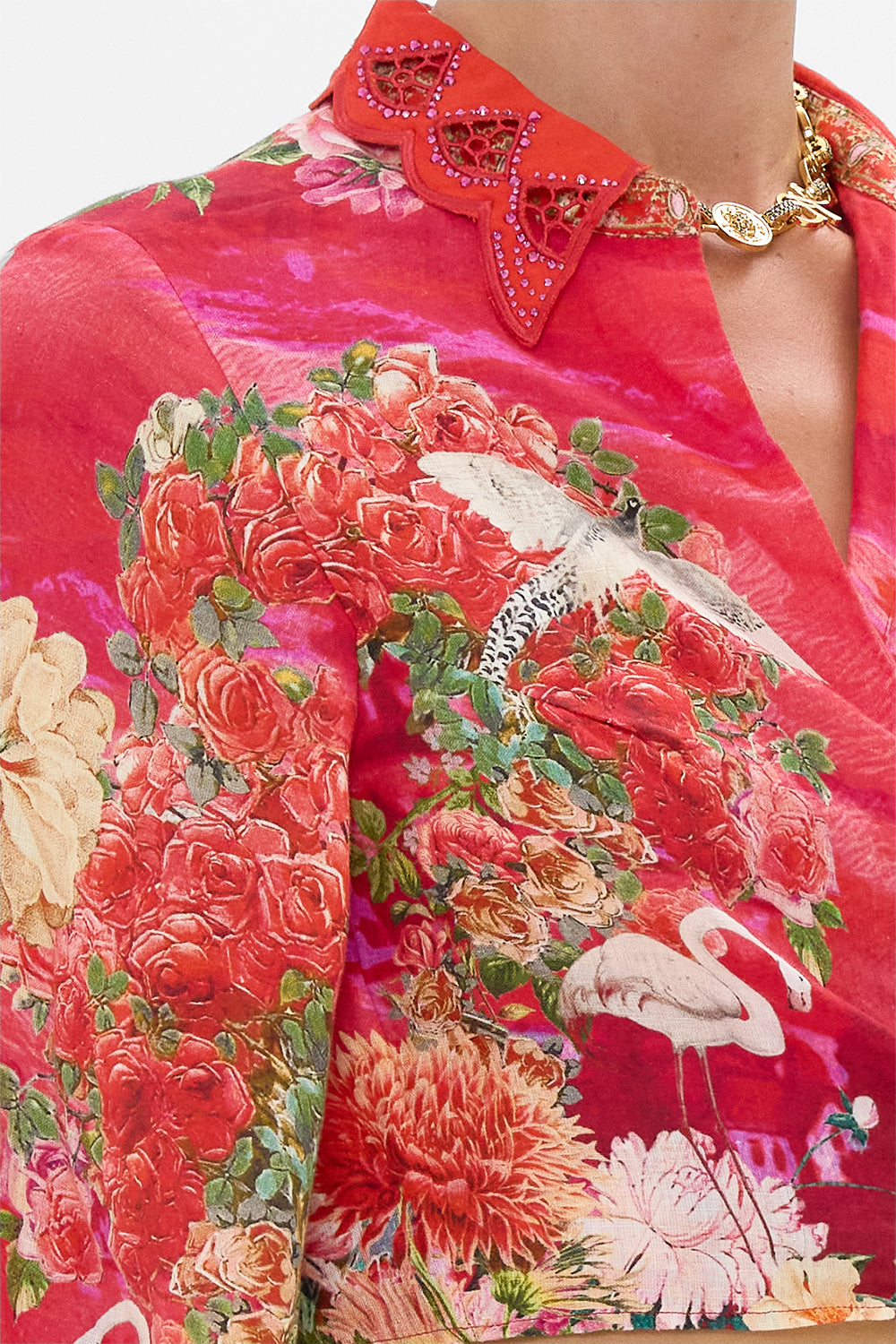 The CAMILLA SHORT BIAS SLIP SHRINE OF SUNSHINE in our  print.