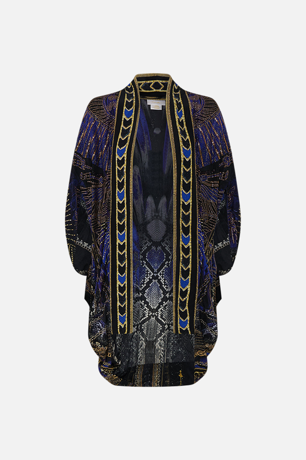 CAMILLA Open Front Cardi Cape in Other Side of the Oasis print.