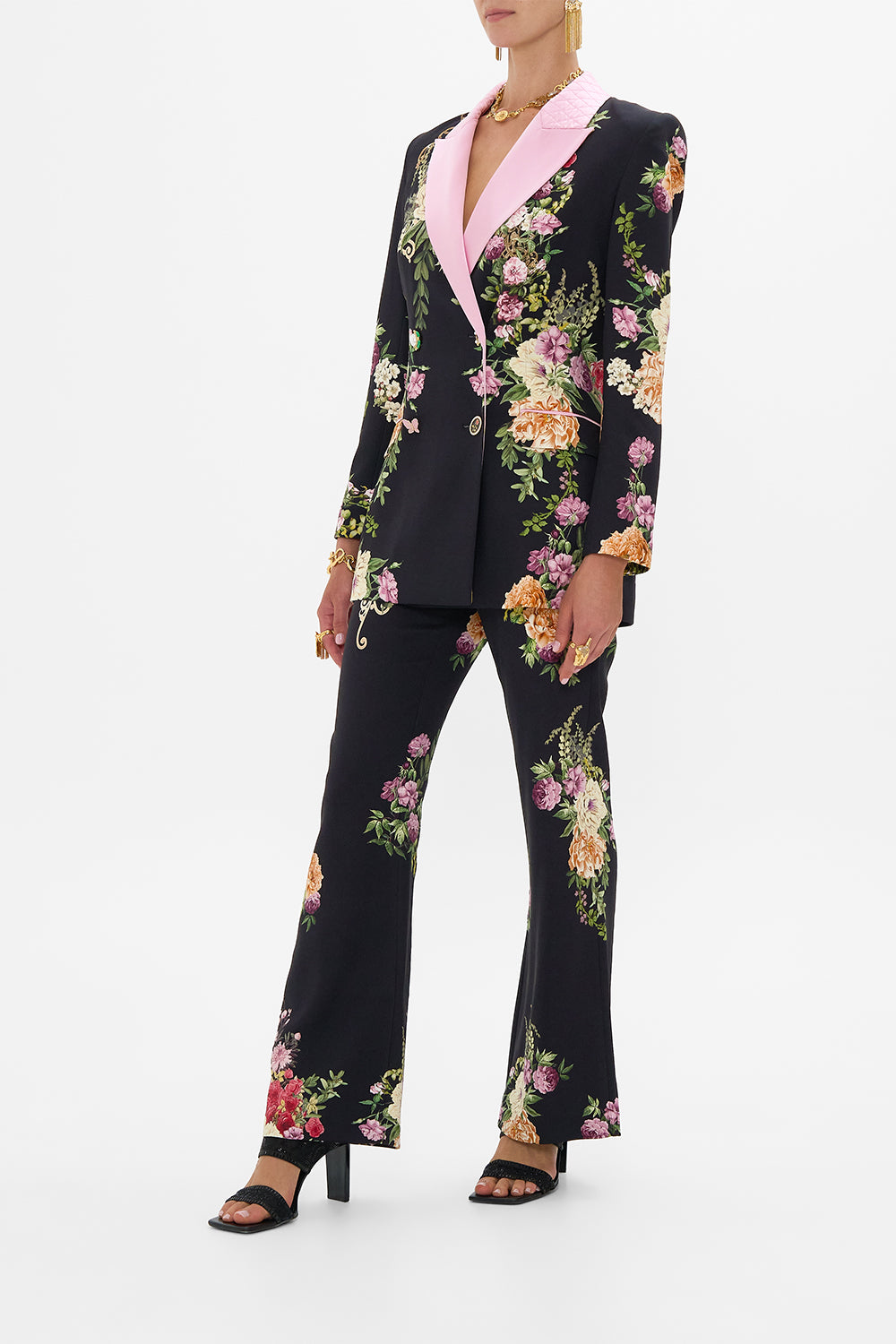 TAILORED DOUBLE BREASTED JACKET ADORNED IN ALEXANDRIA