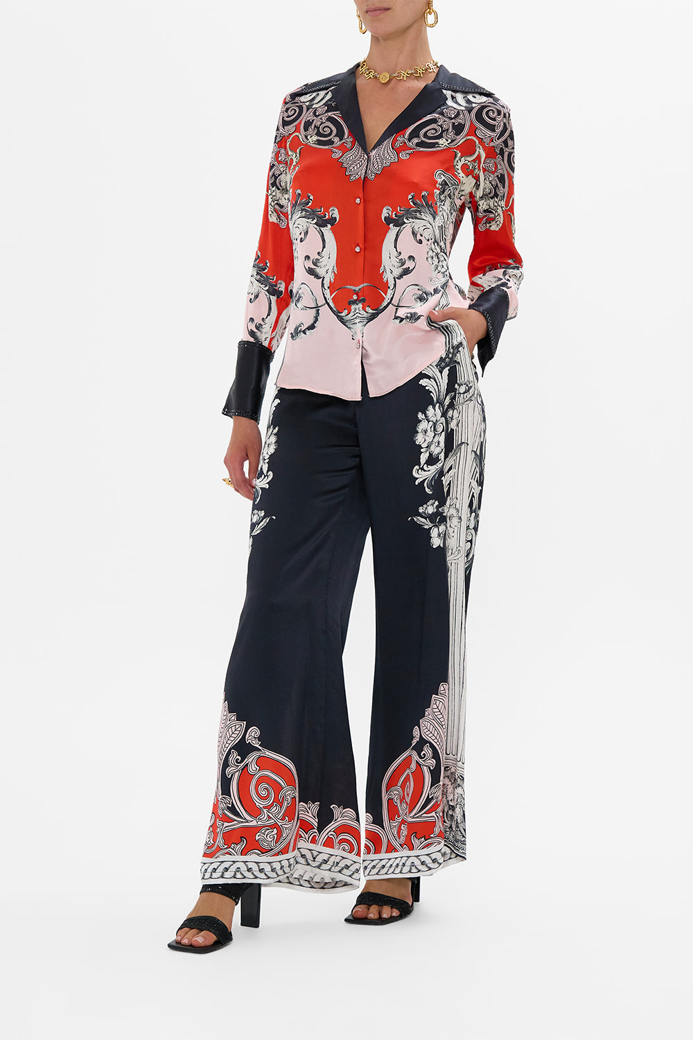 The CAMILLA PLEATED LAYER GODDESS ENERGY in our  print.