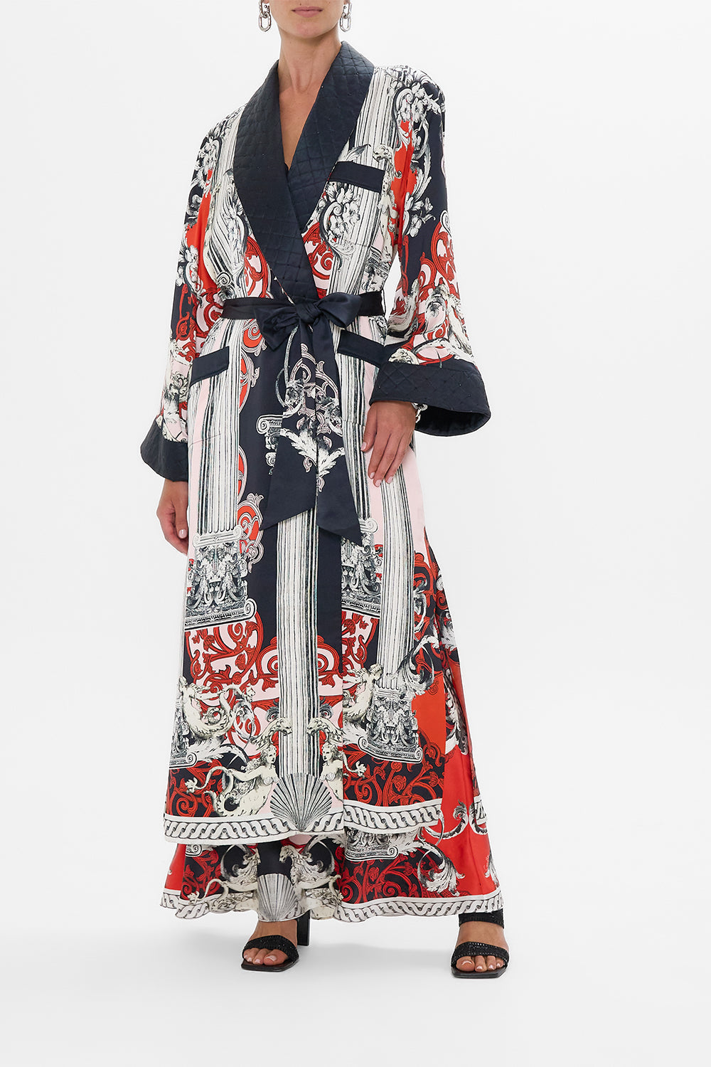 LONG ROBE WITH FLARED SLEEVE MARK OF MEDUSA