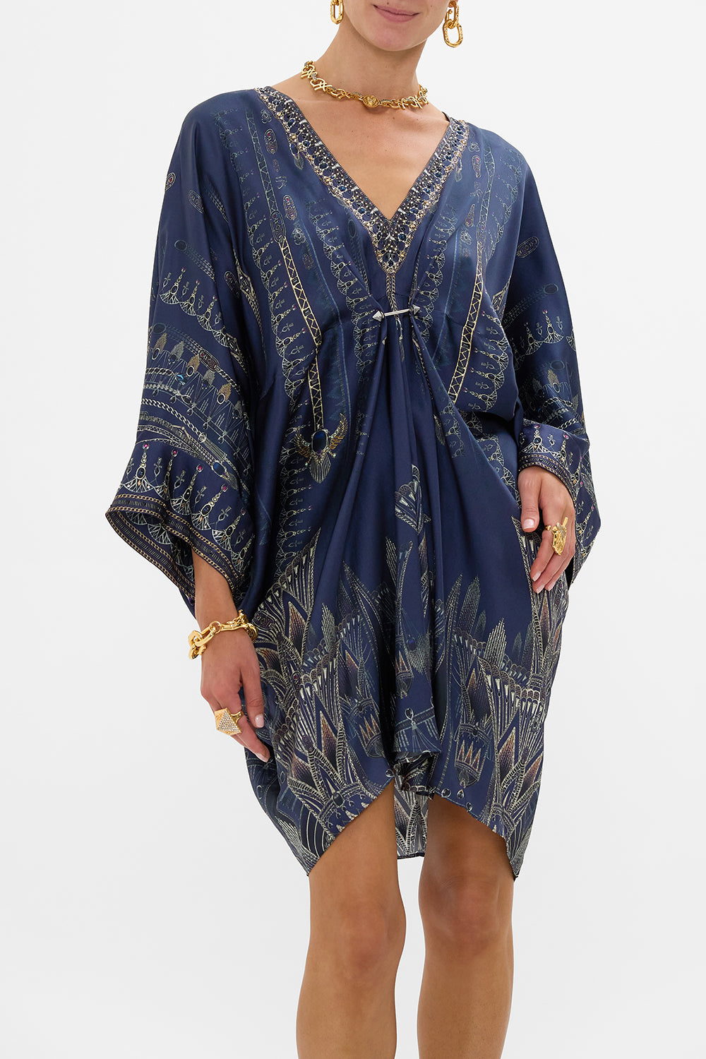 PIERCED V NECK SHORT KAFTAN THE EGYPT EFFECT