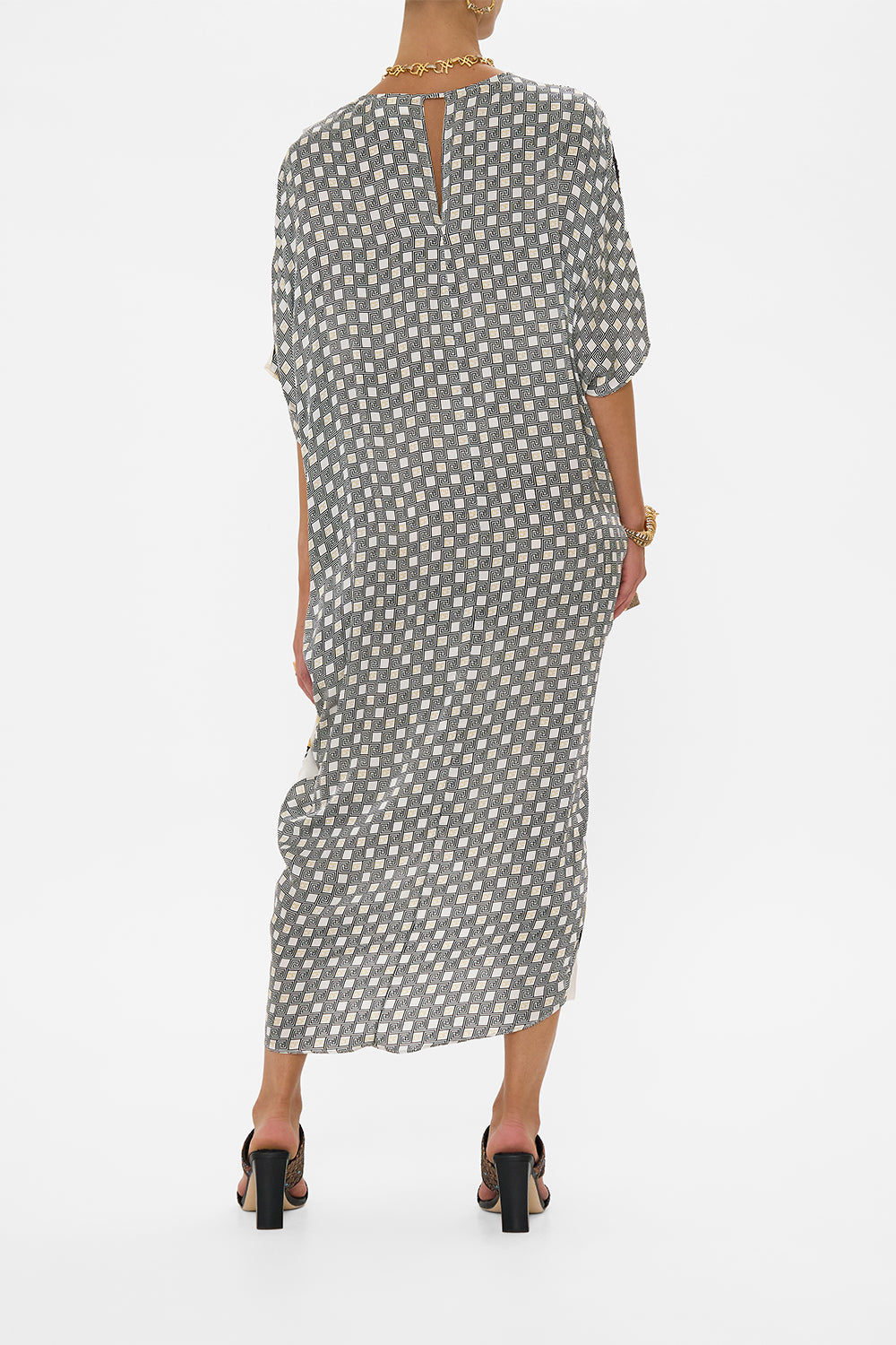 The CAMILLA TUCK FRONT PANT TILE STYLE in our TILE STYLE print.