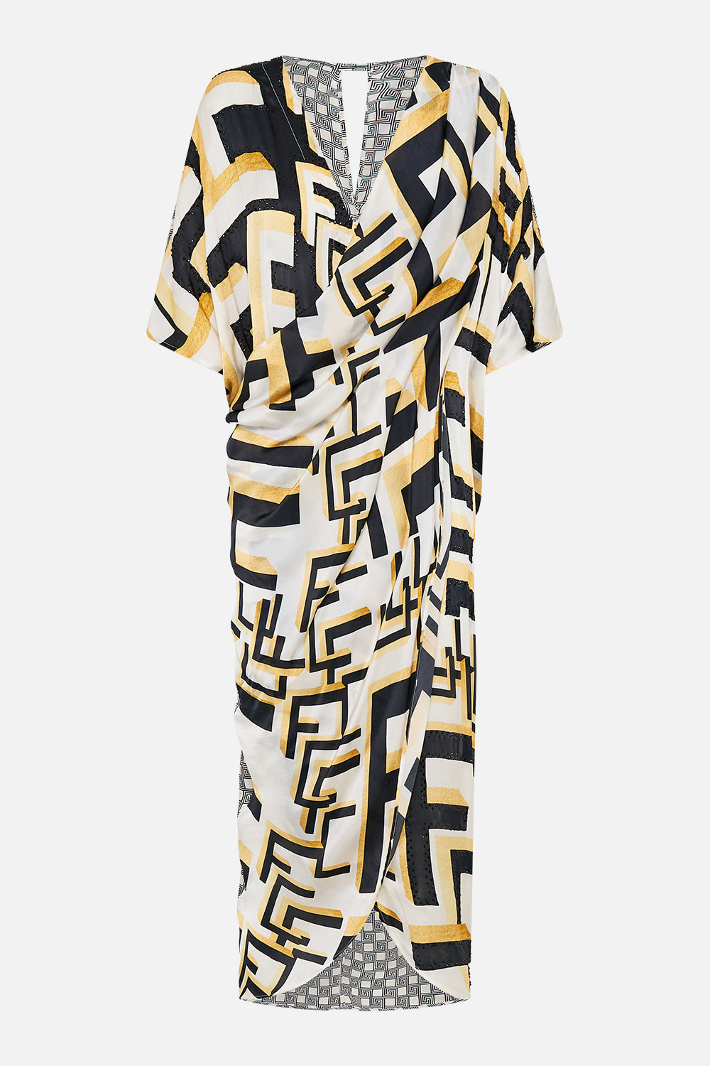 The CAMILLA TUCK FRONT PANT TILE STYLE in our  print.
