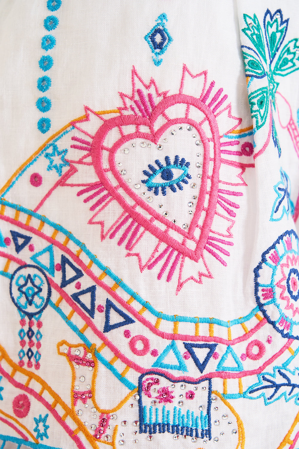 The CAMILLA SHORT KAFTAN WITH CUFF JAGUAR in our  print.