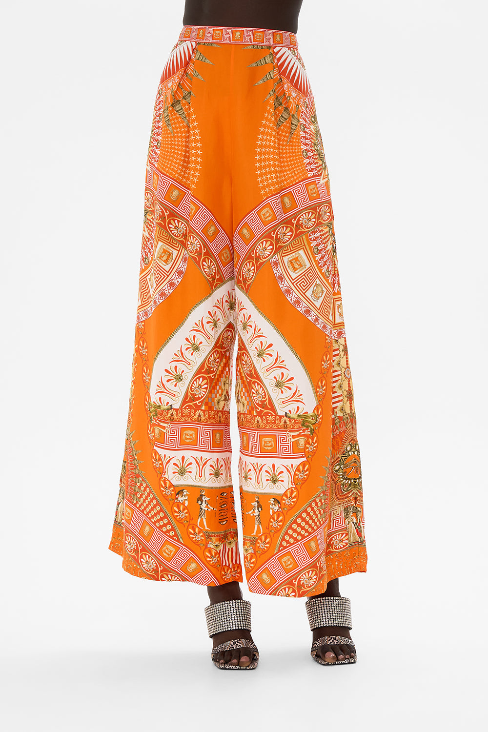 The CAMILLA STRAIGHT LEG PANT DANCING WITH DAYLIGHT in our  print.