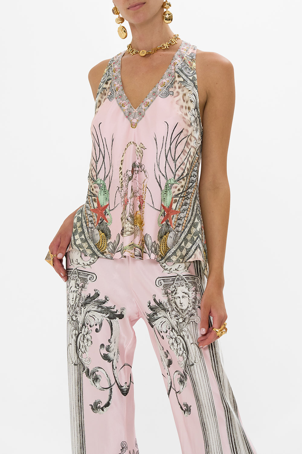 V NECK TOP WITH KNOT BACK CAVE OF WONDERS