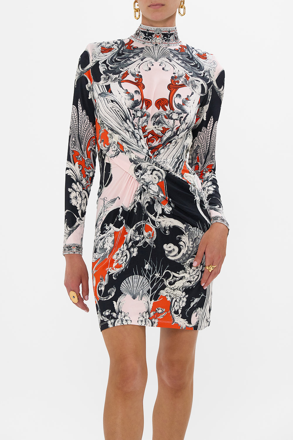 CROSS FRONT MINI DRESS MARK OF MEDUSA