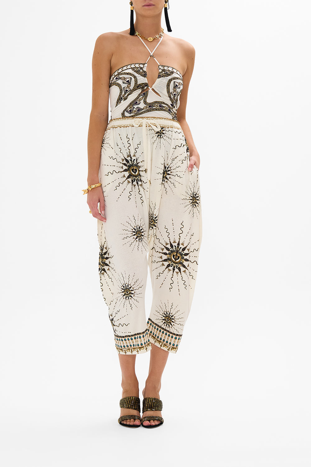 The CAMILLA T BACK SHOESTRING TOP TEMPLES OF DENDARA in our  print.