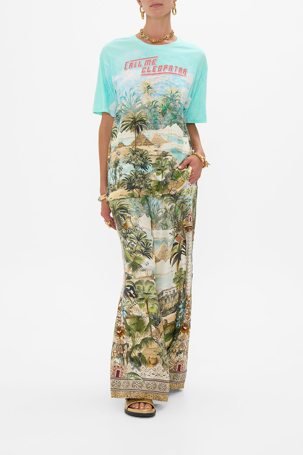 The CAMILLA A LINE FRILL DRESS FLOR FANTÁSTICA in our  print.