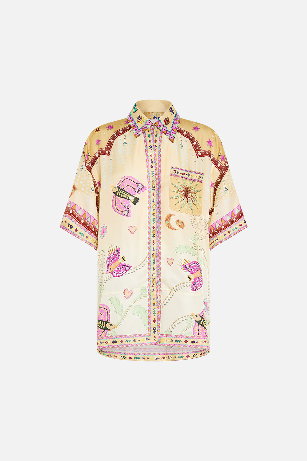 OVERSIZED SHIRT WITH POCKET ASWAN ABSTRACT