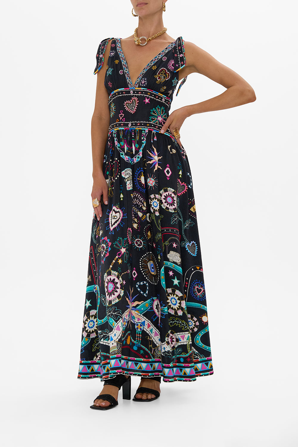 TIE SHOULDER DRESS NUBIAN NIGHTS