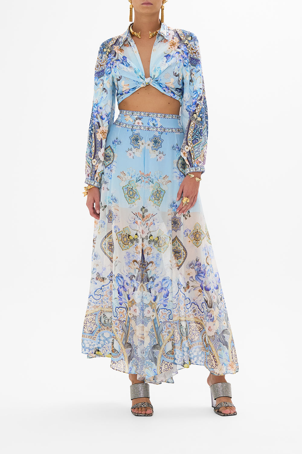 The CAMILLA SHIFT SHIRT DRESS PALACIO POETRY in our  print.