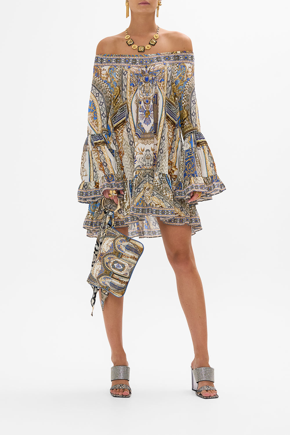 CAMILLA Ring Scarf Clutch in Make Me Your Mosaic Print