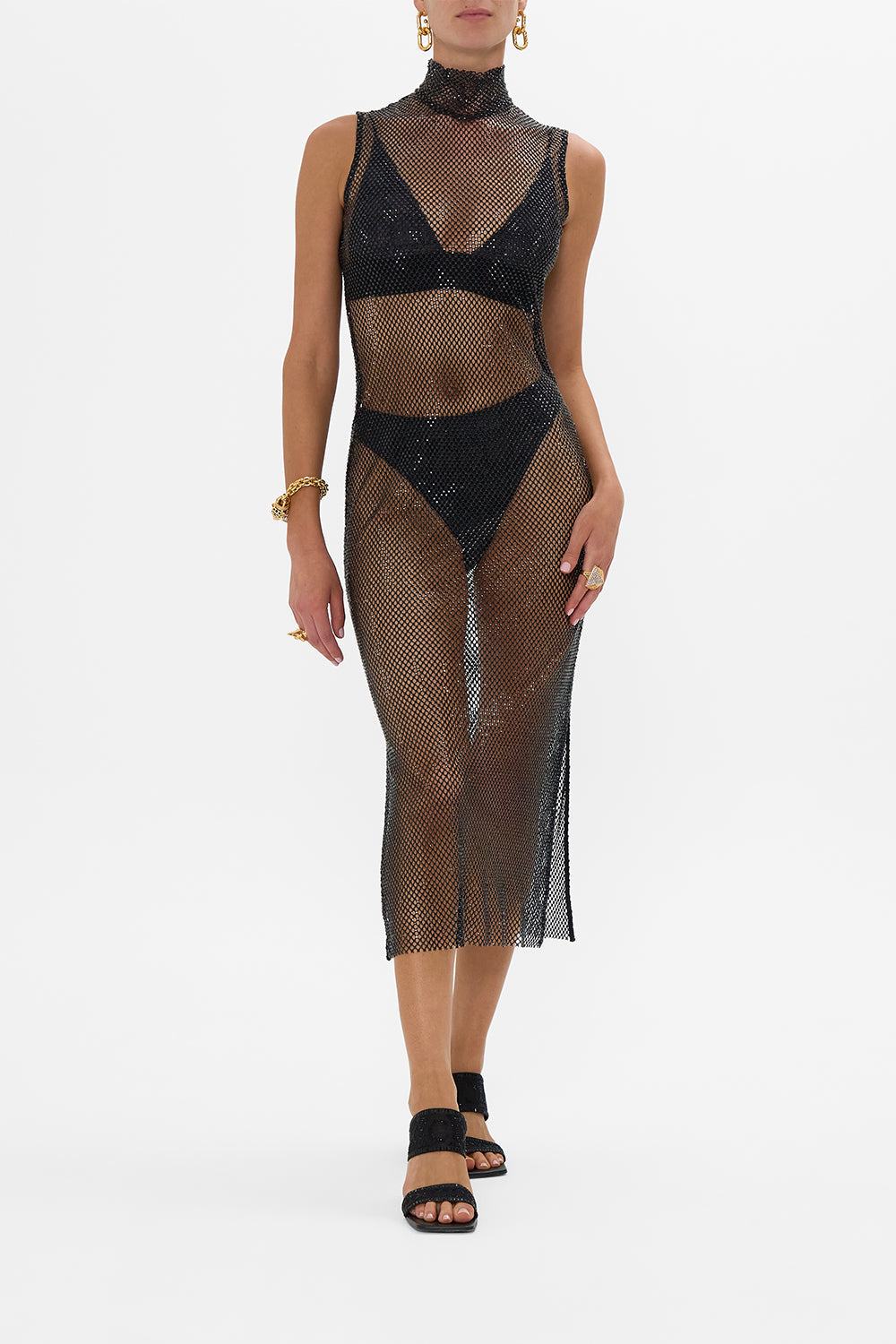 The CAMILLA DRAPED TOP WITH HARDWARE KISSED BY A COBRA in our  print.