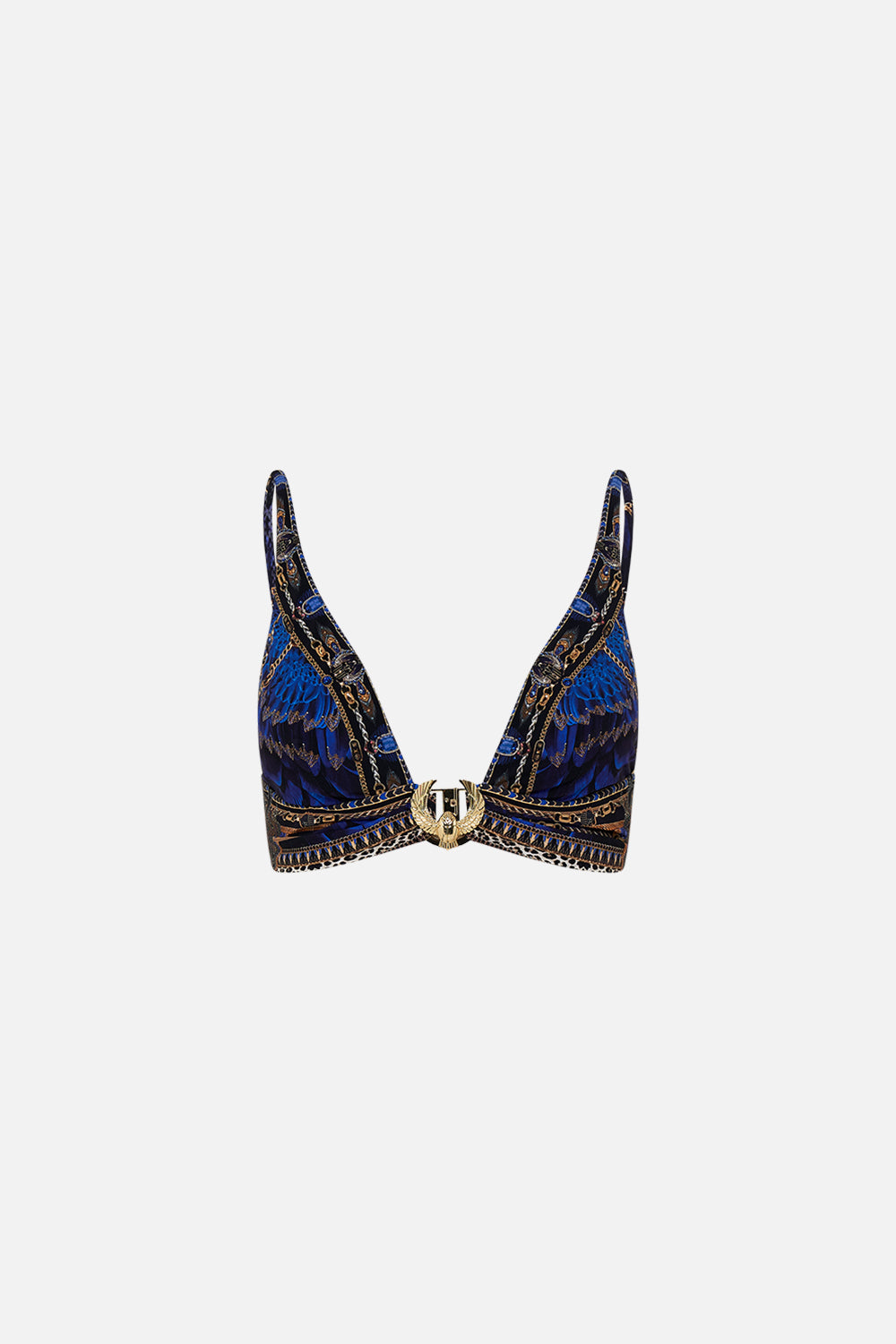 CAMILLA High Tri Bra with Pleats and Trim in Other Side of the Oasis print.
