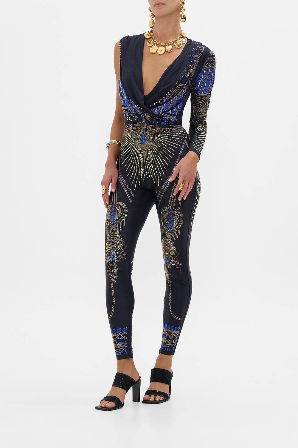 The CAMILLA V NECK GATHERED JERSEY DRESS ARCHIVAL REVIVAL in our  print.