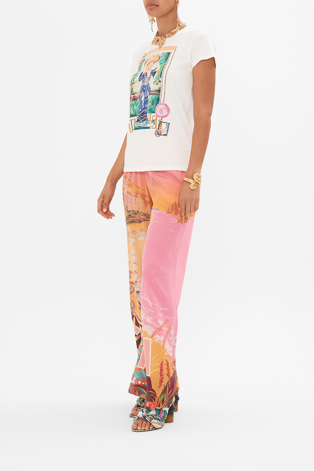 SLIM FIT ROUND NECK T-SHIRT - MULTI CAPRI ME