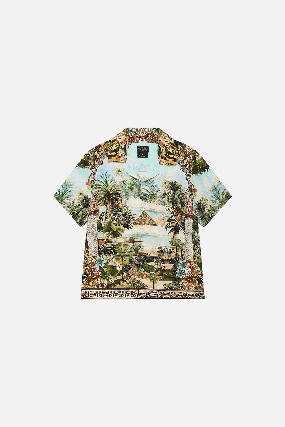 CAMILLA Boys Short Sleeve Shirt in 4-10 Views of the Valley Print.