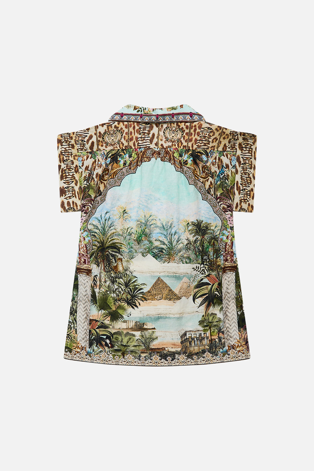 The CAMILLA OVERSIZED SHIRT MAKE ME YOUR MOSAIC in our MAKE ME YOUR MOSAIC print.