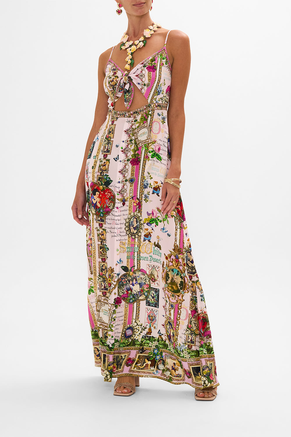 Disney CAMILLA silk maxi dress in My Sweet Snow White print
