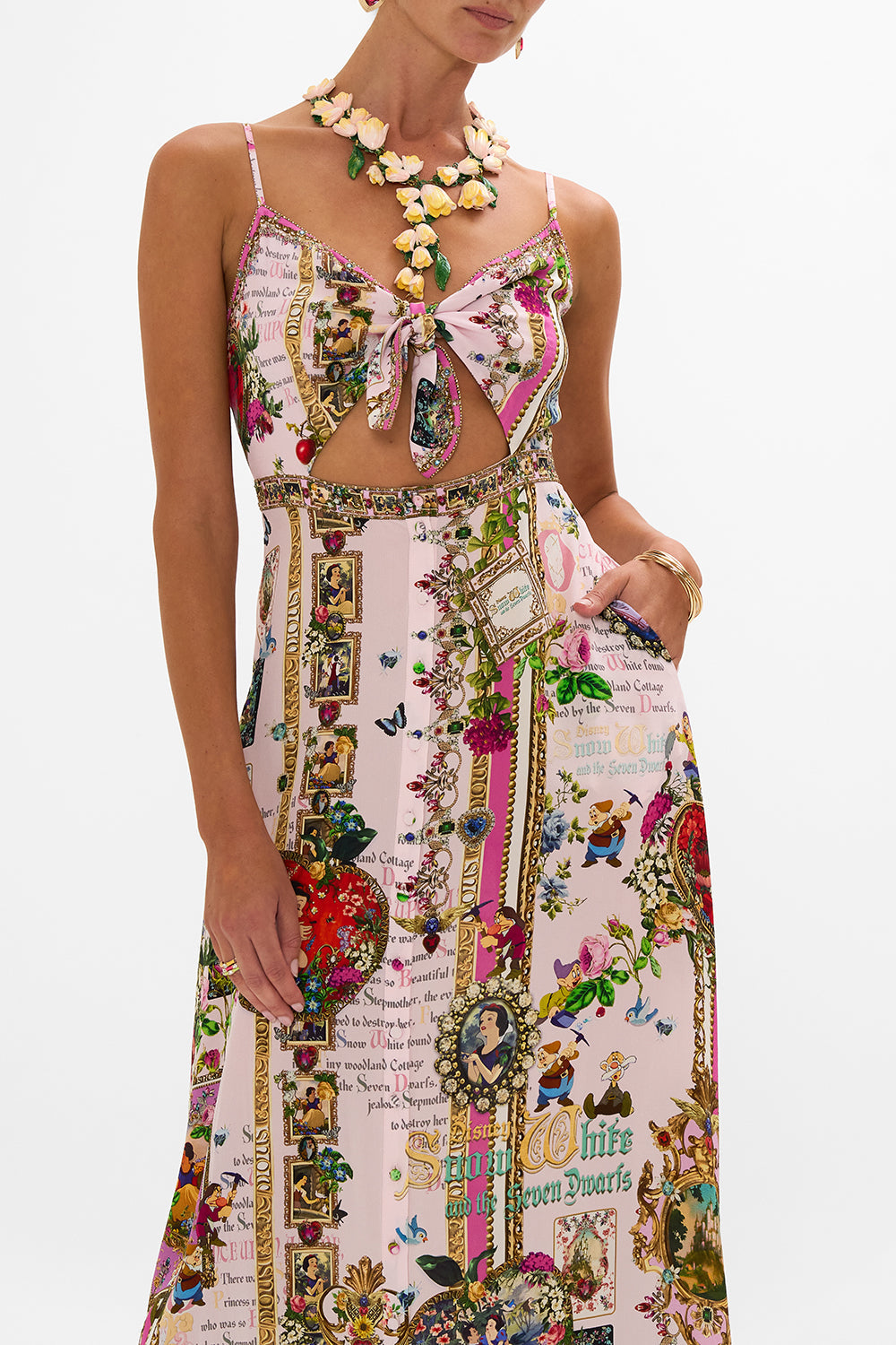 Disney CAMILLA silk maxi dress in My Sweet Snow White print
