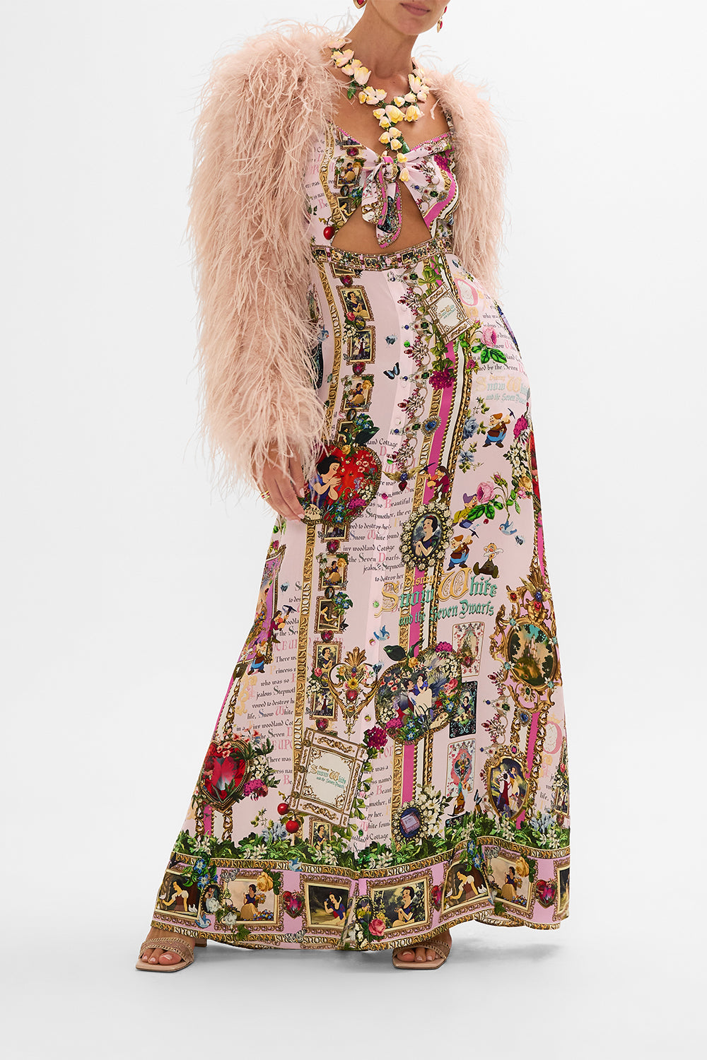 Disney CAMILLA silk maxi dress in My Sweet Snow White print