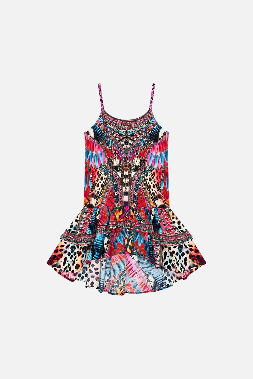 Milla by CAMILLA Kids Tiered Hi Lo Party Dress in Sahara Supernatural print.