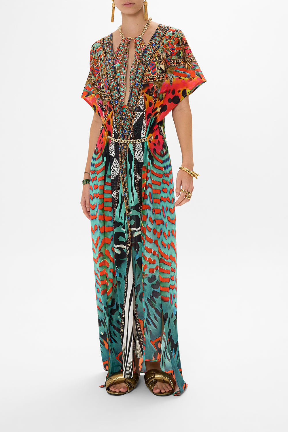 CAMILLA Cover Up with Front Splits in Desert Visions print.