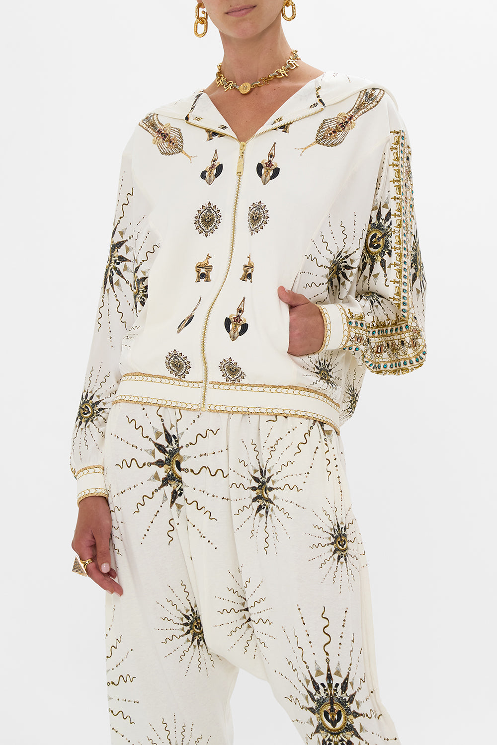 SILK MIX JERSEY ZIP FRONT SWEATER GODDESS ENERGY