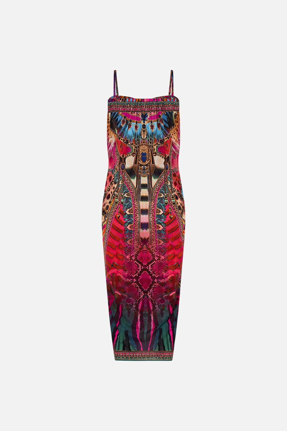 CAMILLA Ring Trim Long Sarong in Sahara Supernatural print.