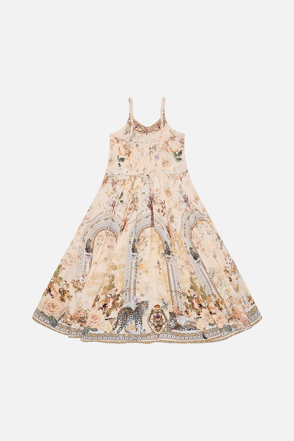 Milla By CAMILLA kids tie front maxi dress 4-10 in Adorned in Antiquity print. 