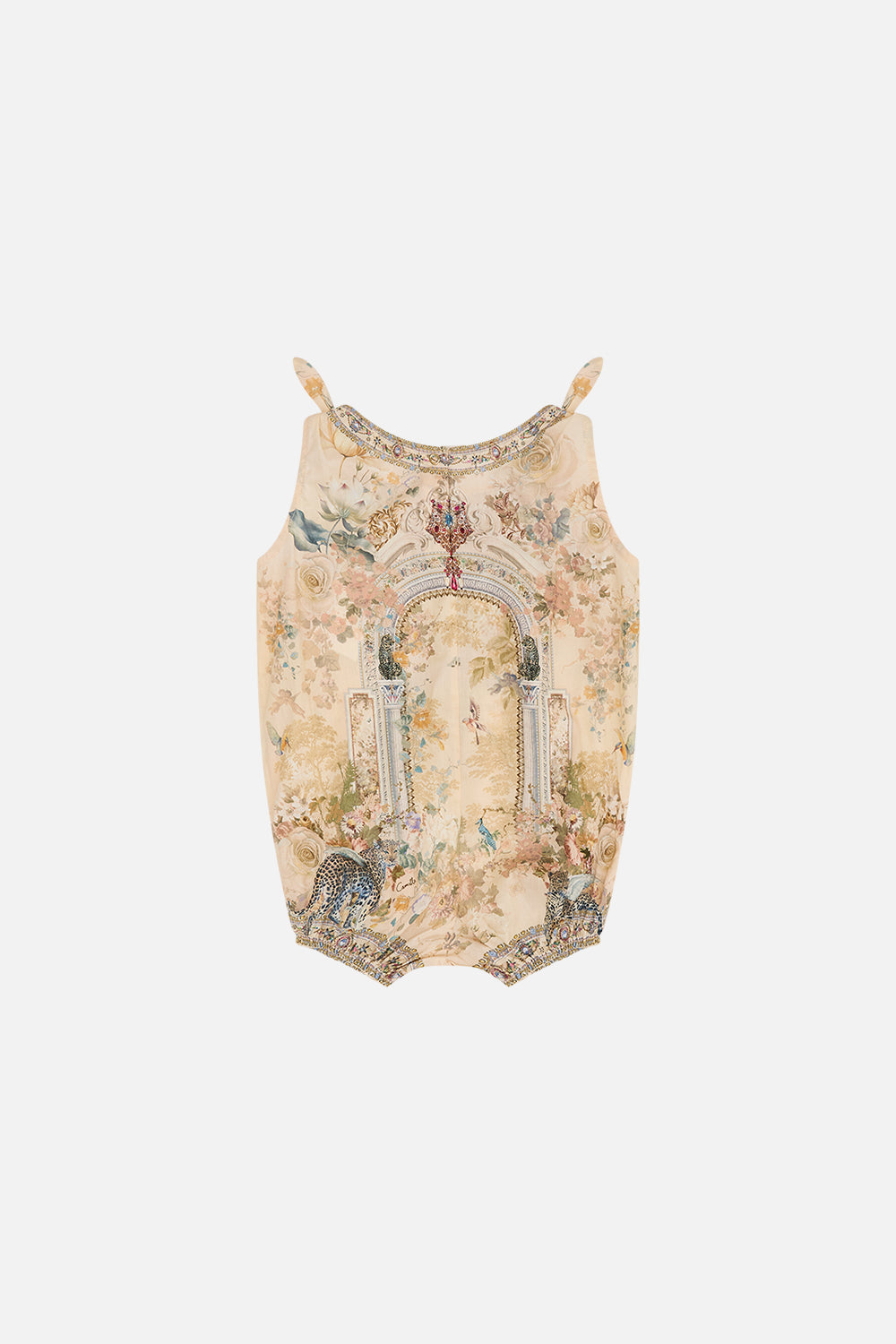 Milla By CAMILLA babies tie shoulder romper in Adorned in Antiquity print. 