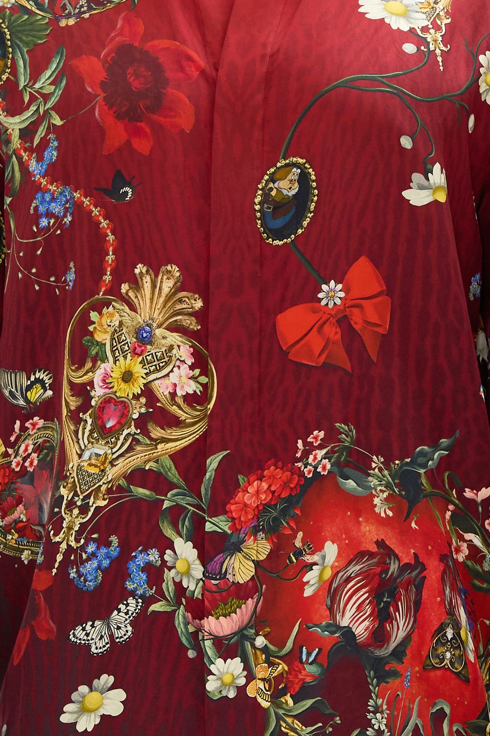 LONG SLEEVE HIDDEN PLACKET SHIRT JUST ONE BITE SNOW WHITE