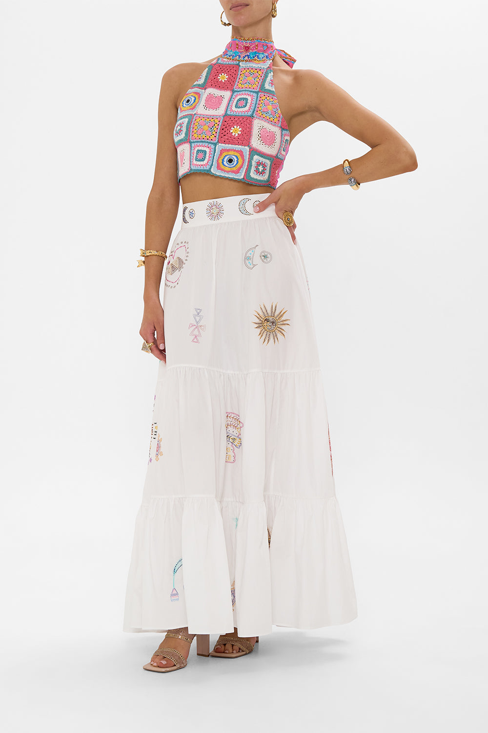 CROCHET HALTER TIE BACK TOP RAINBOW ROADS